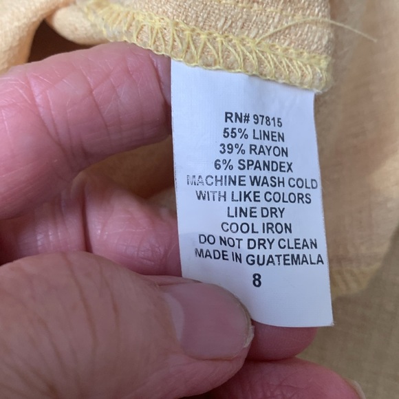 Courtnay Vintage Pale Yellow Office Top, Jacket, 3/4 Sleeves, Summer Weight - Picture 6 of 14